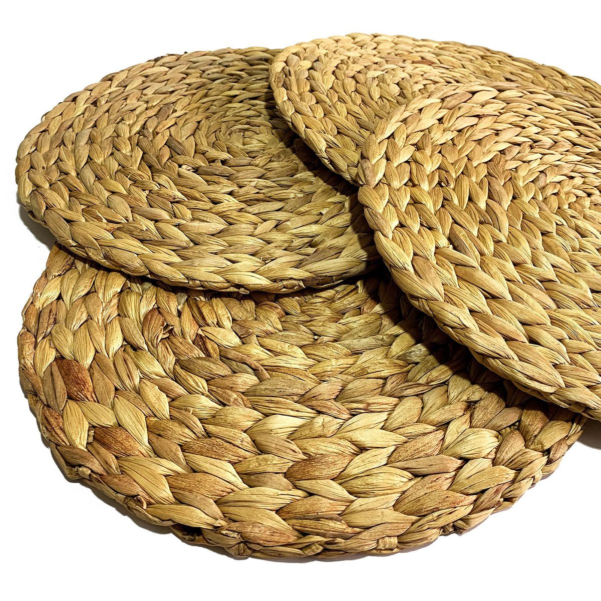 KAWI - Set 4 Manteles Individuales De 35 Cm Redondos Fibra Natural