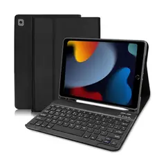 JOIGO - Funda Con Teclado Para iPad 10.2 7 8 9 Con Ranura Lapiz Negro