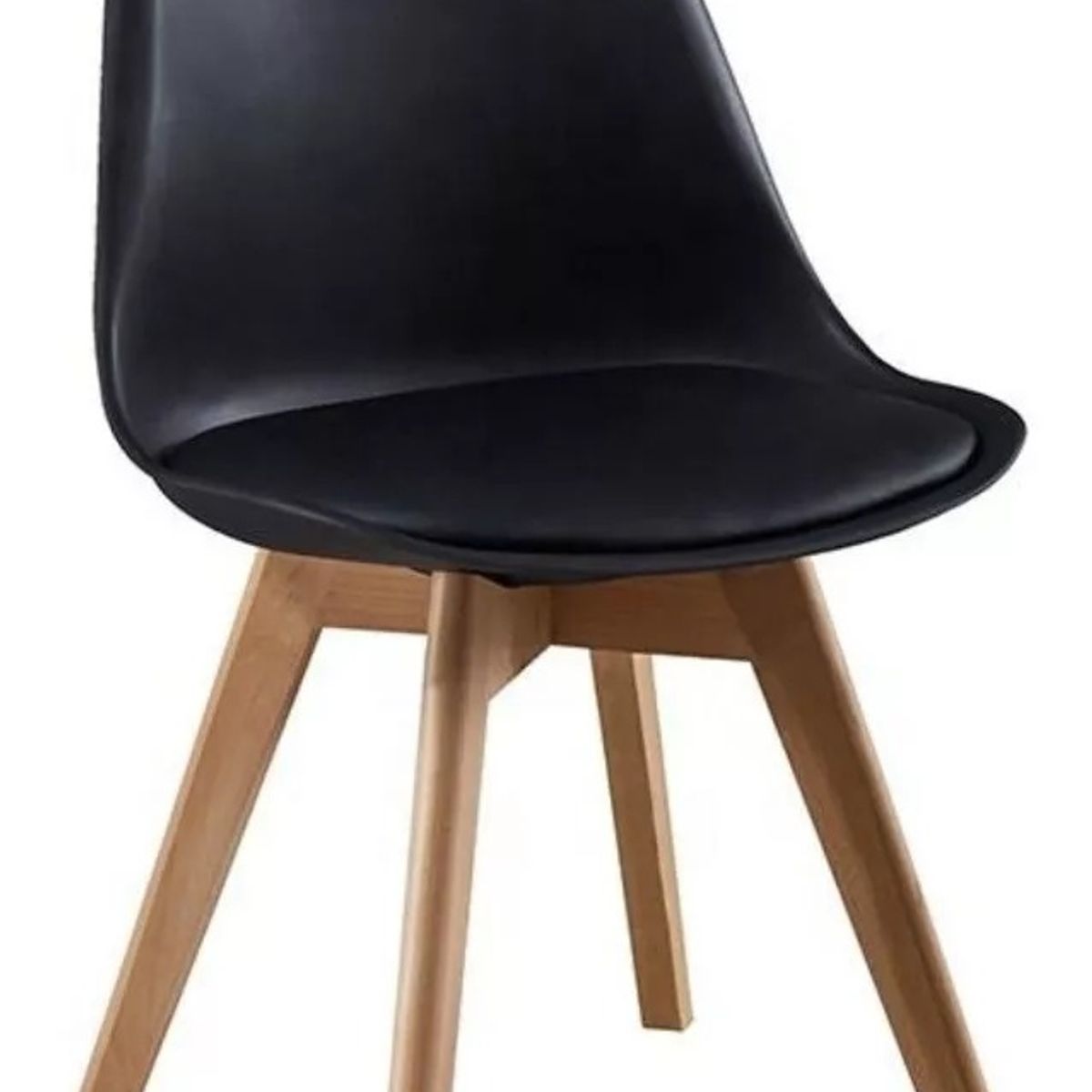 CORI CORI - Comedor Mesa Eames Vidrio 100 cm + 5 Sillas Tulip negras replica