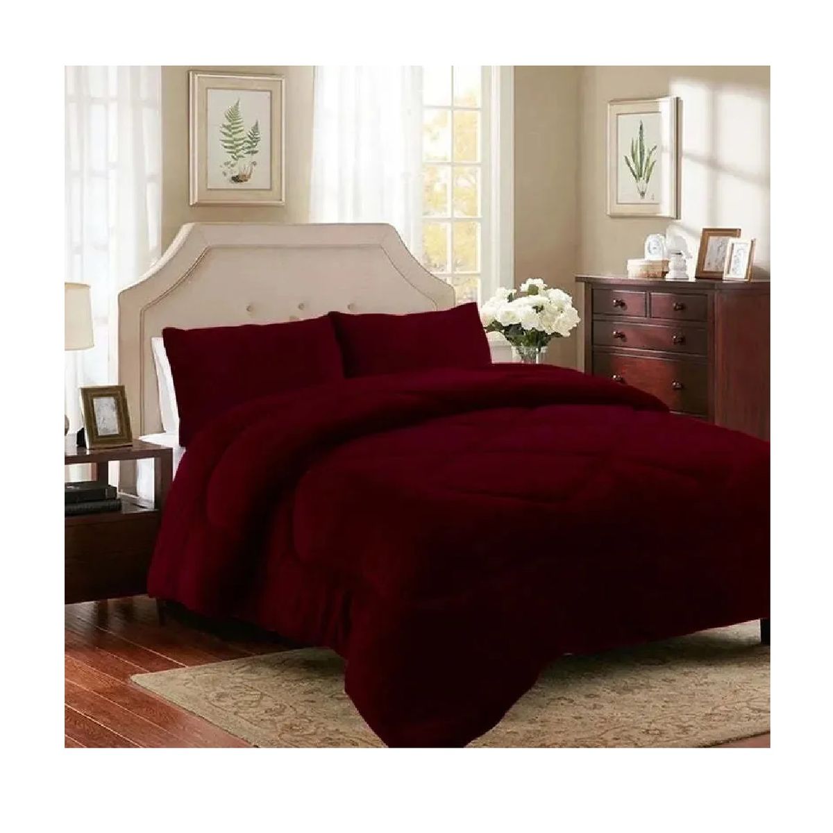 GENERICO - Cobertor con Chiporro Plush 2 Plazas 230x250 cm Burdeo