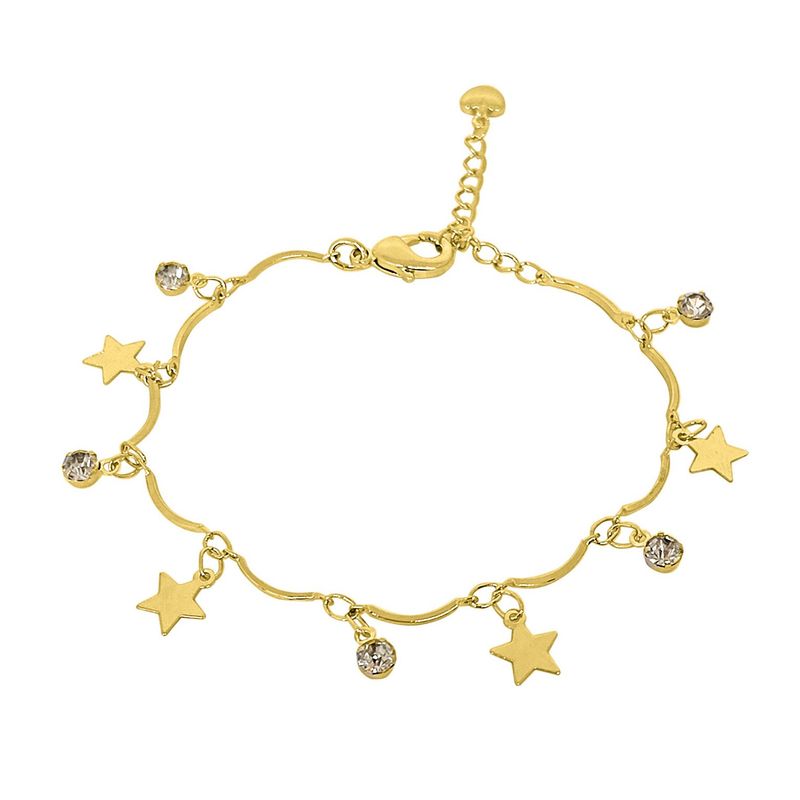 ANDREA COGGIOLA JOYAS - Pulsera Estrellas Punto De Luz Enchapado Oro 18K