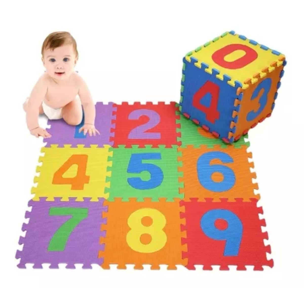 GENERICO - Alfombra Goma Eva 10 Piezas 30x30 Para Niños Y Bebés