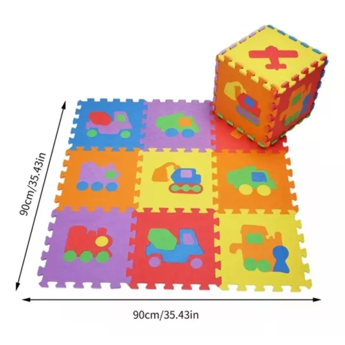GENERICO - Alfombra Goma Eva 10 Piezas 30x30 Para Niños Y Bebés