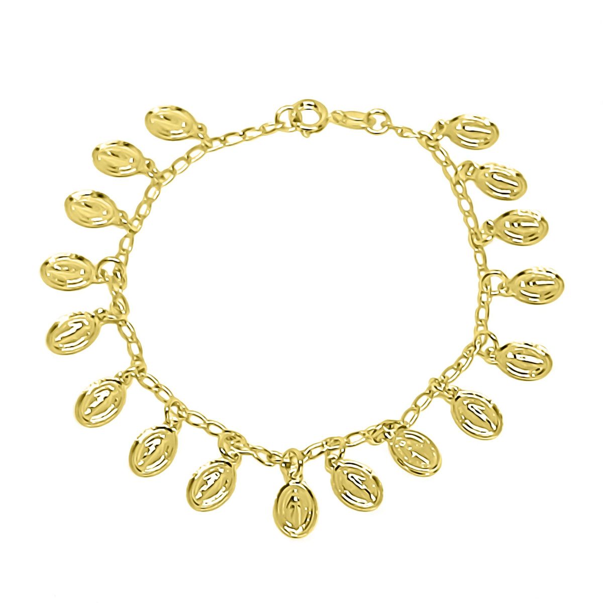 COGGIOLA - Pulsera Medallas Virgen De Los Rayos Enchapado Oro 18K
