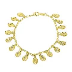 ANDREA COGGIOLA JOYAS - Pulsera Medallas Virgen De Los Rayos Enchapado Oro 18K