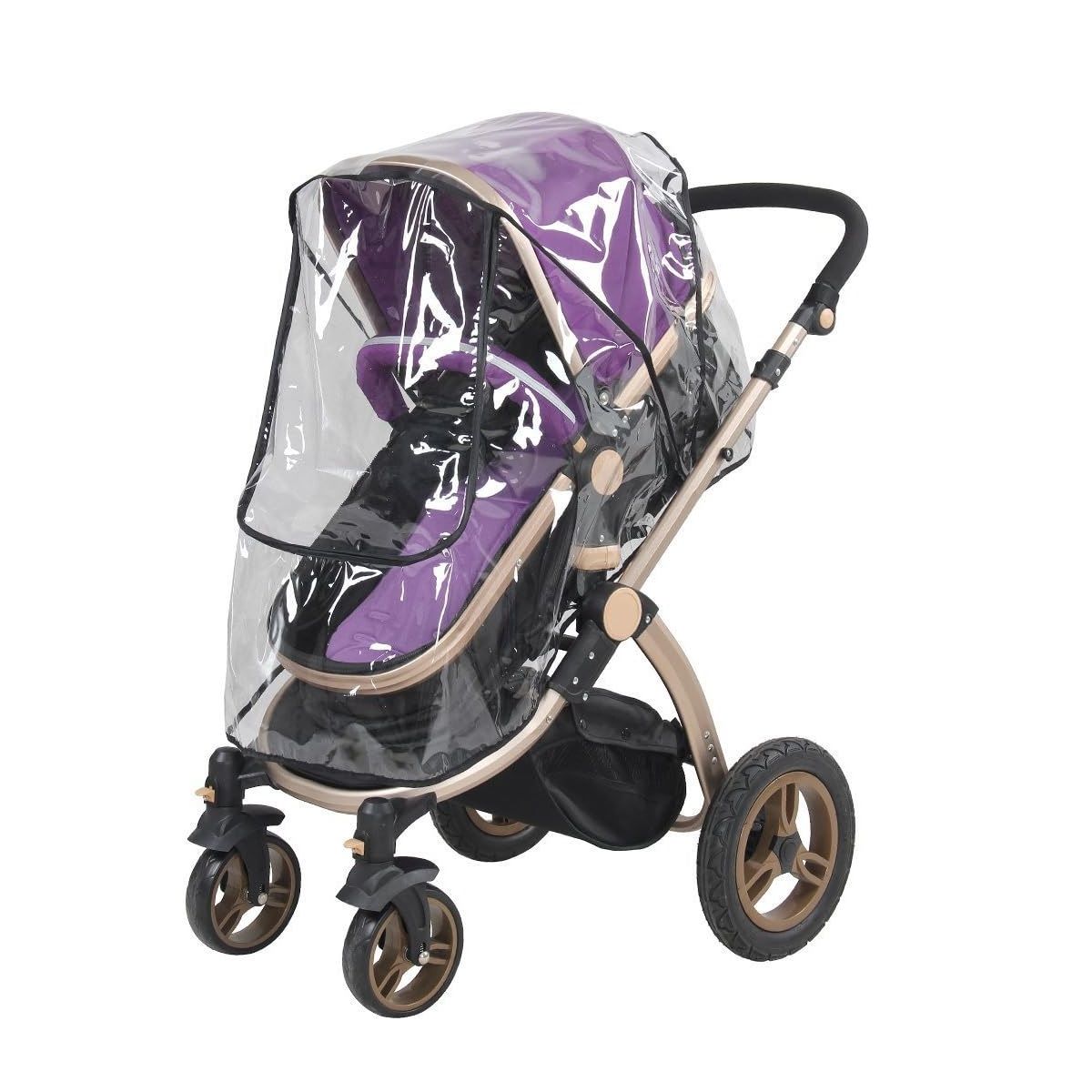 GENERICO - Cubre Coche de Bebe Impermeable Transparente con cierre