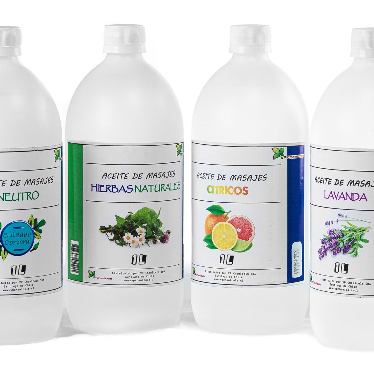 VP CHEMICALS - Aceite De Masajes Pack De 4 Fragancias - 4 Litros.-