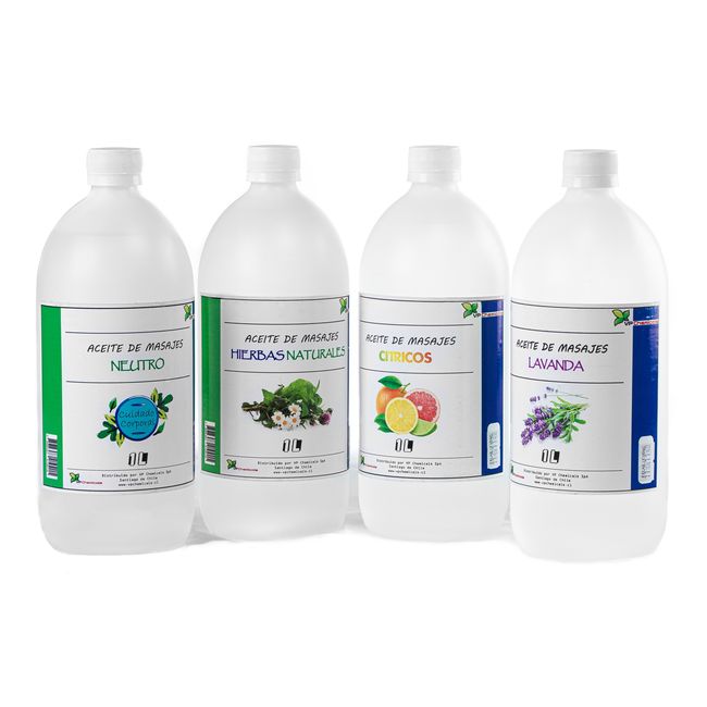 VP CHEMICALS - Aceite De Masajes Pack De 4 Fragancias - 4 Litros.-