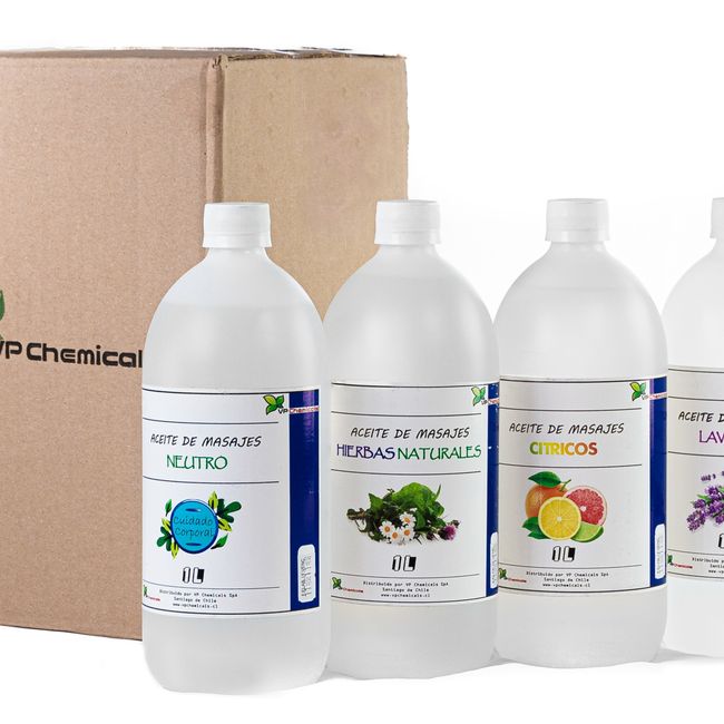VP CHEMICALS - Aceite De Masajes Pack De 4 Fragancias - 4 Litros.-