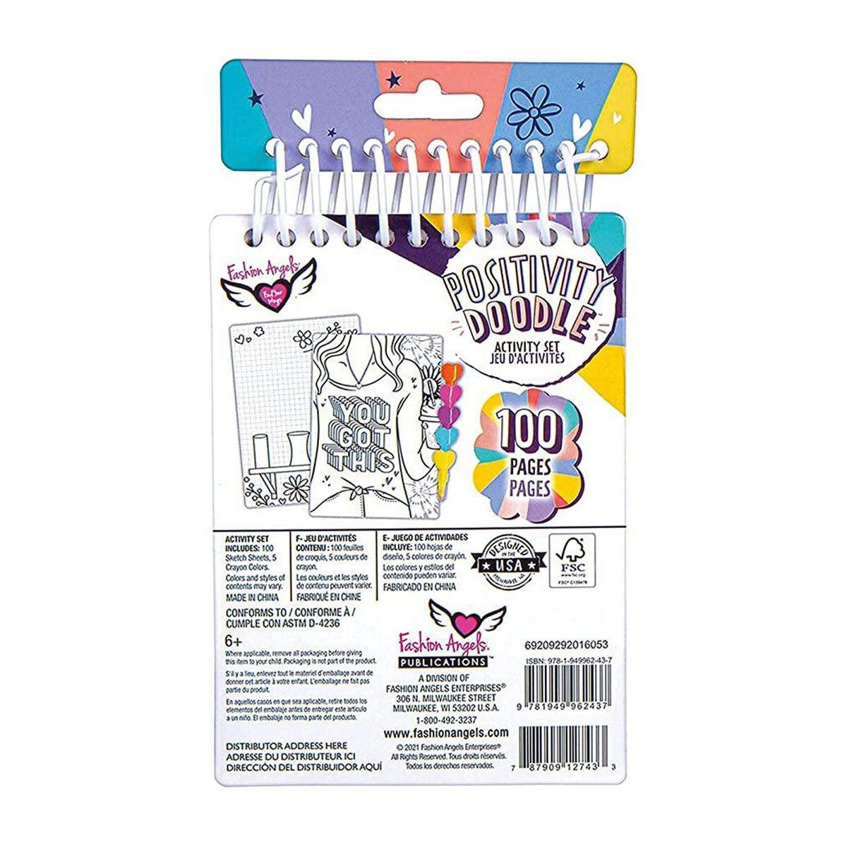 FASHION ANGELS - Cuaderno de Dibujos Positivos con Crayones Fashion Angels