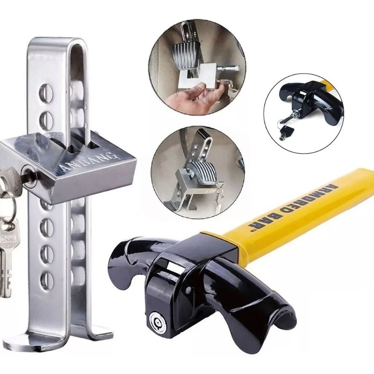 U BUY - Pack Traba Volante Y Pedal Traba Pedales De Seguridad Auto