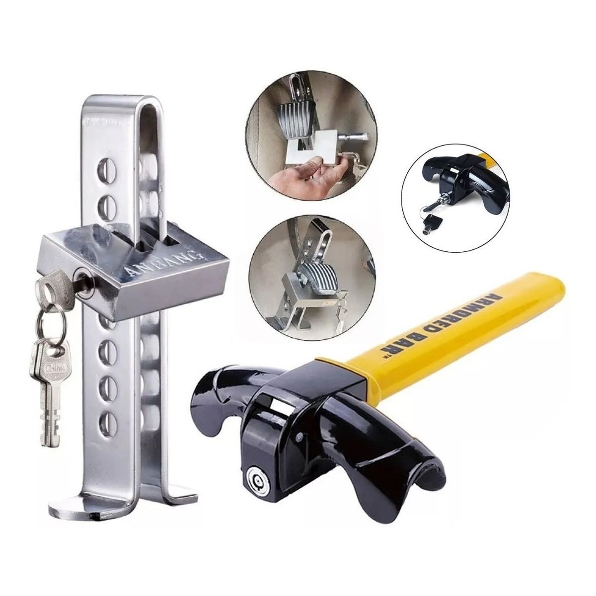 U BUY - Pack Traba Volante Y Pedal Traba Pedales De Seguridad Auto
