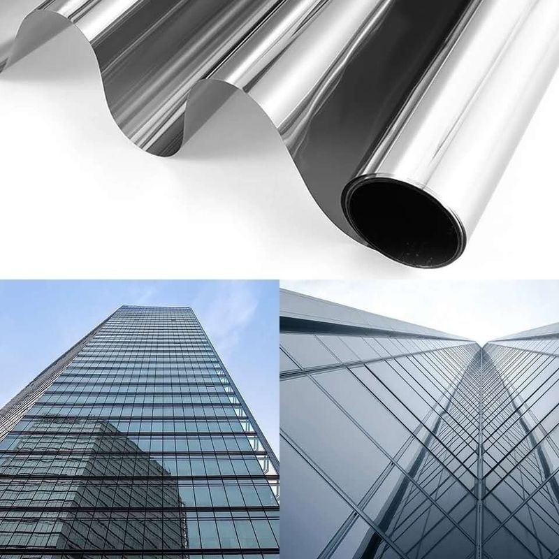 U BUY - Papel Polarizado Espejado Cromo Silver 15% Auto Ventana Casa