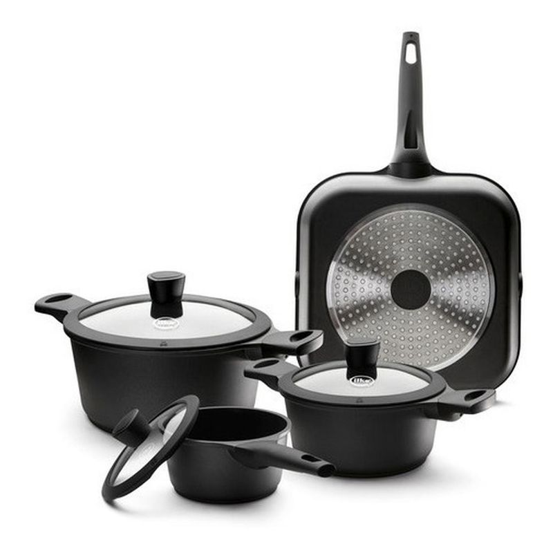ILKO - Batería De Cocina 7 Pzs Antiadherente Majestic Ilko