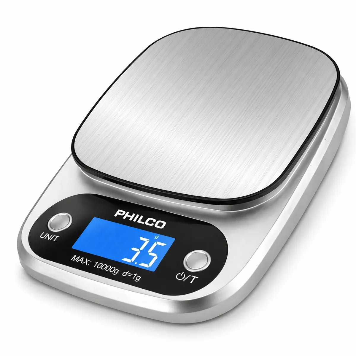 PHILCO - Pesa Balanza Digital Alta Precisión con Pantalla LED 10K Max