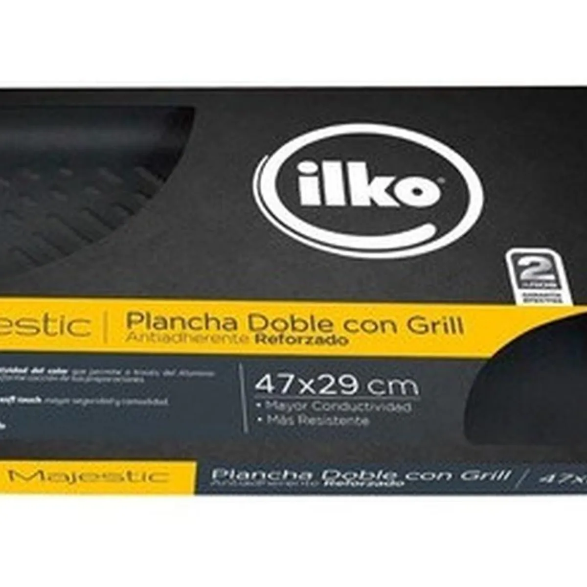 ILKO - Plancha Doble 46 X 28 Cm Antiadherente Majestic Ilko