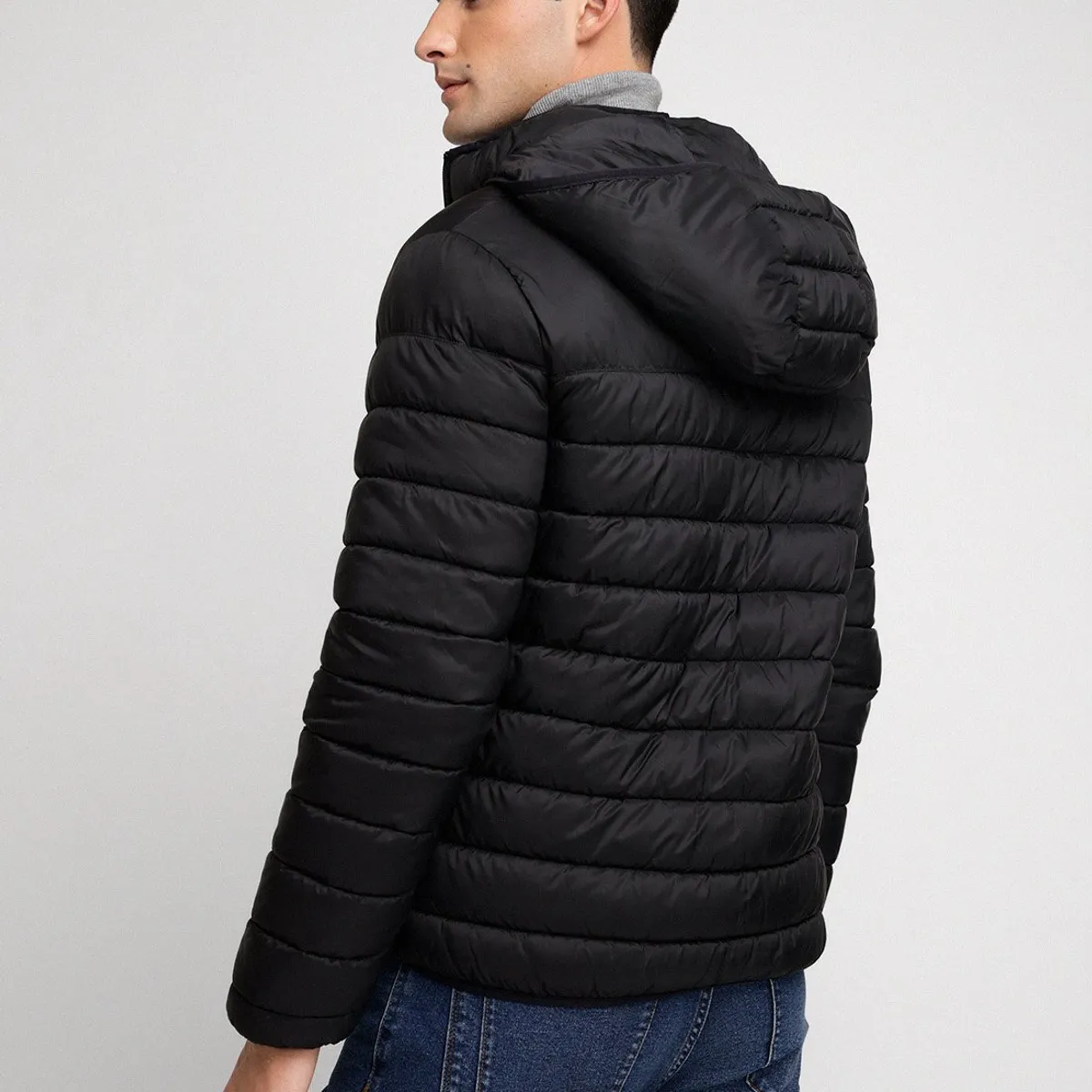 PERRY ELLIS - Parka Ligera Acolchada Negra Perry Ellis