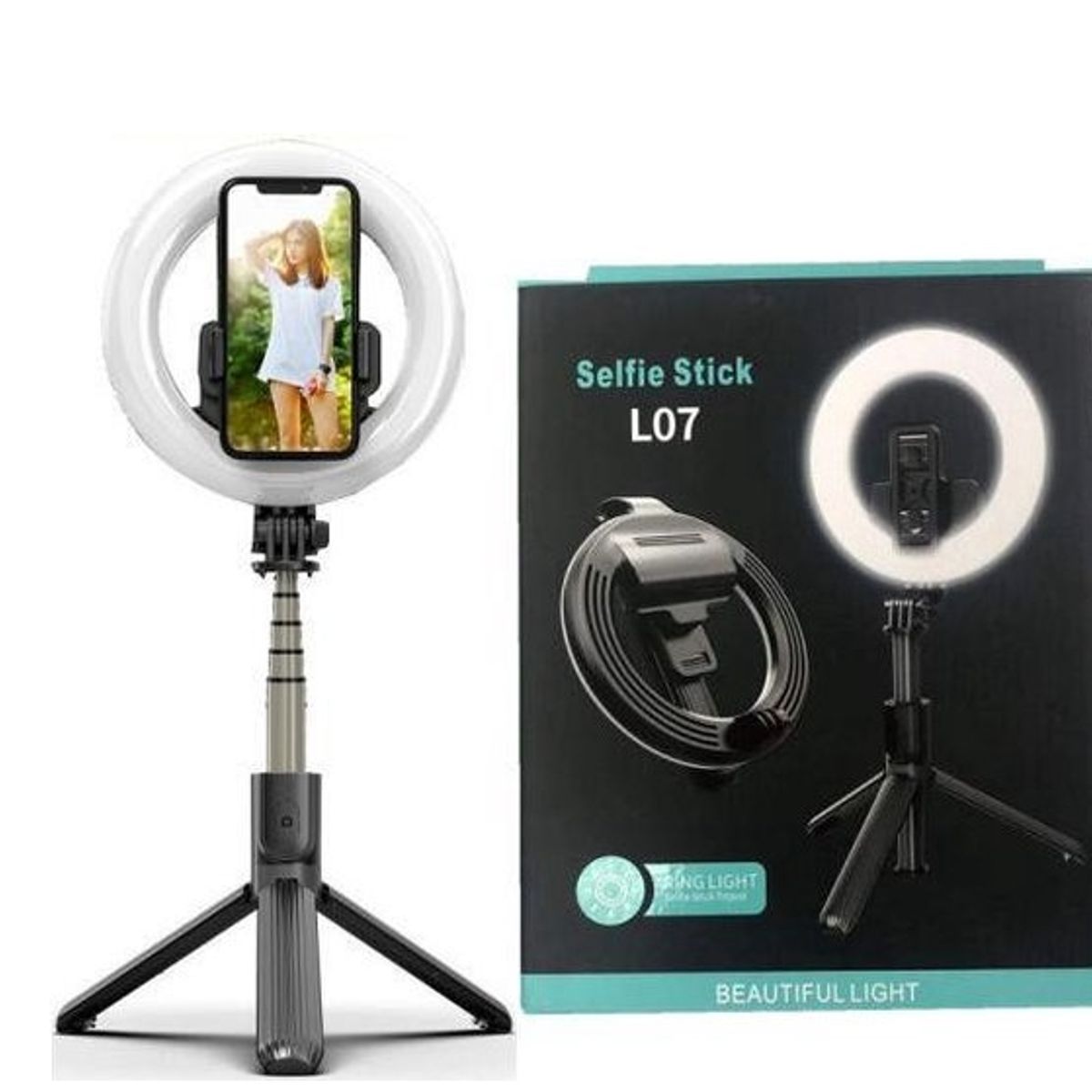 GENERICO - Aro de luz con Trípode y Palo Selfie L07