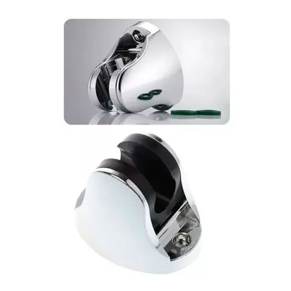 GENERICO - Pack 2 Soportes Base Para Ducha Pared Cromado Ajustable