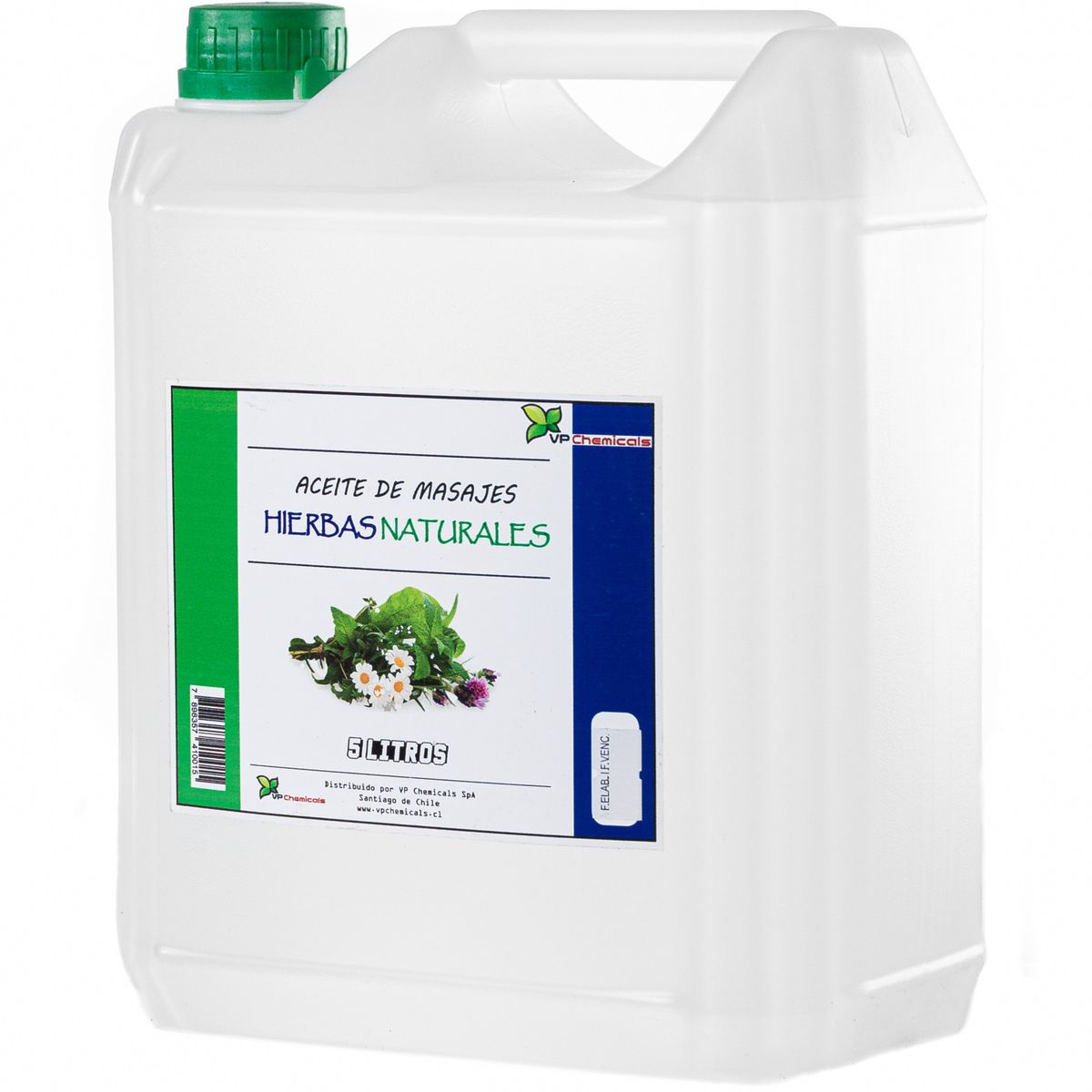 VP CHEMICALS - Aceite De Masajes Hierbas Naturales - Bidon 5 Litros