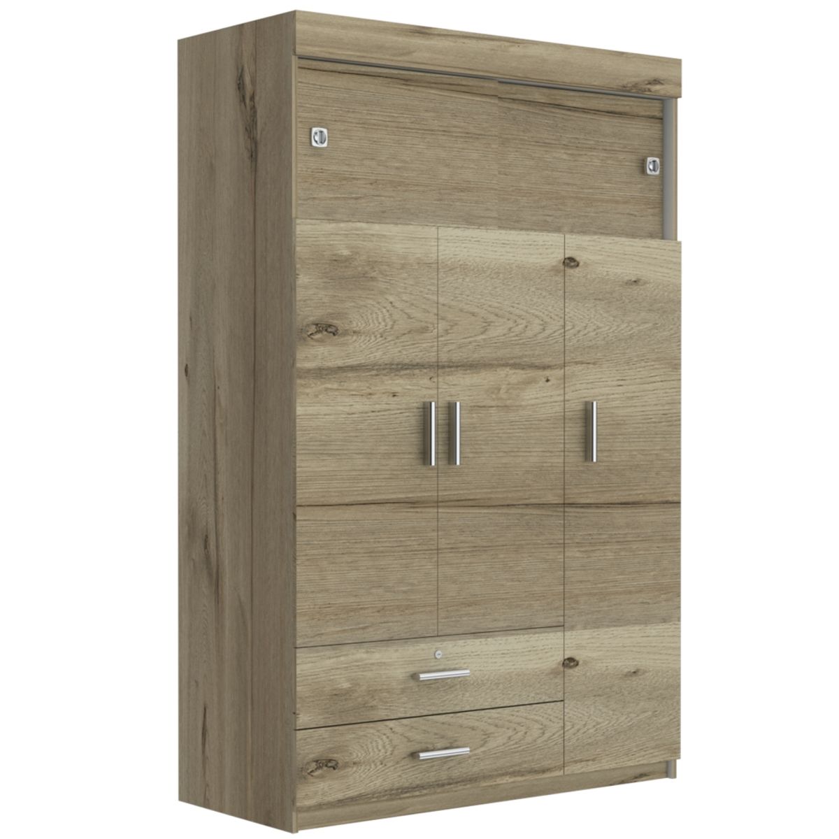 FMFURNITURE - Closet Manila Z-120 5 Puertas - Duna Blanco