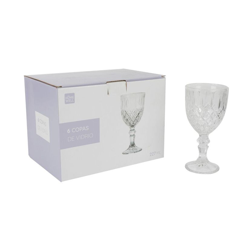 HOMEWELL - Set Copas de Vidrio 227ml (6u) HOMEWELL
