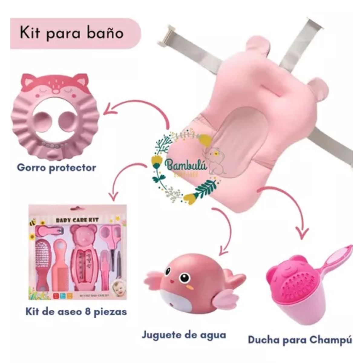 GENERICO - Kit De Accesorios Para Bañera Baño De Bebé Cojin Hamaca