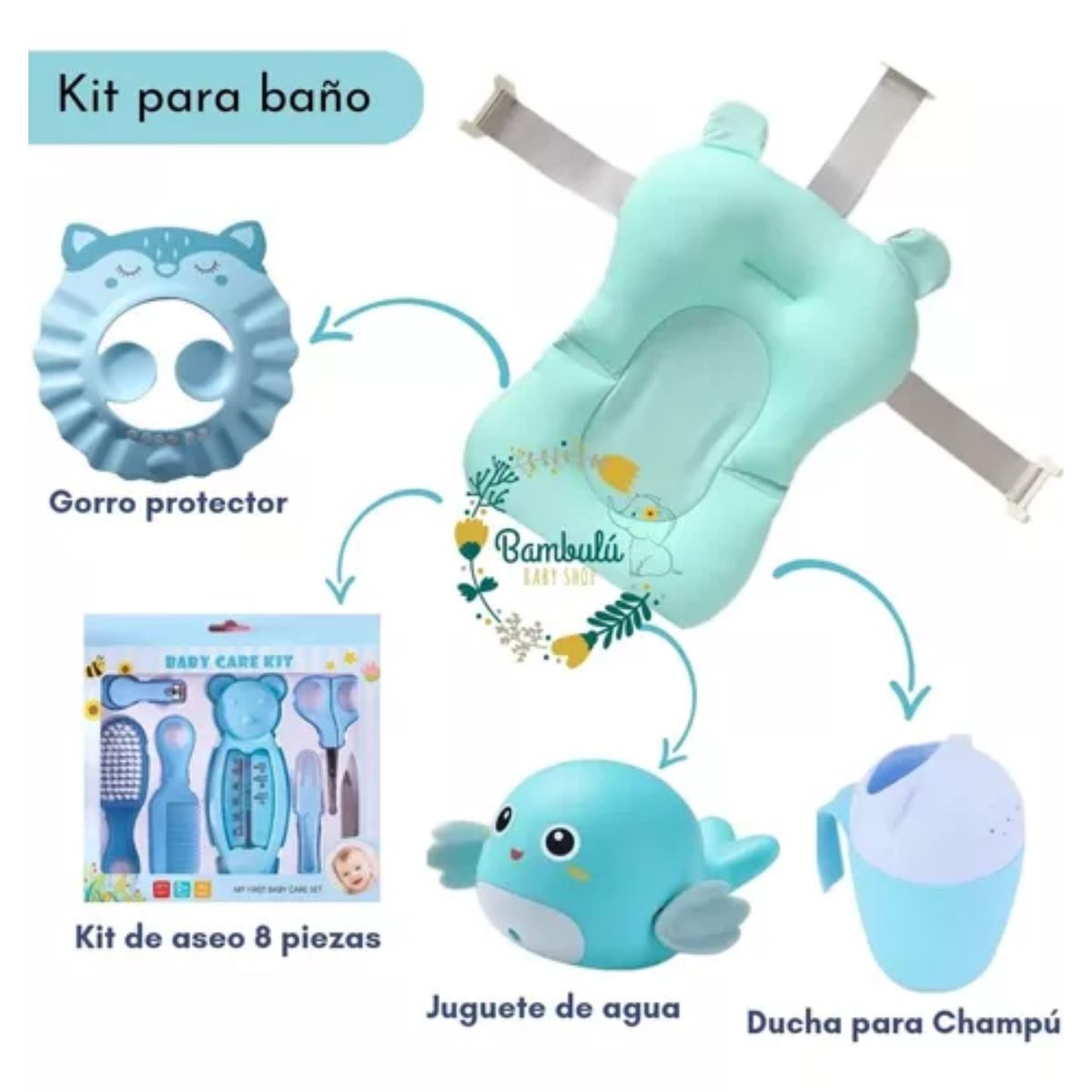 GENERICO - Kit De Accesorios Para Bañera Baño De Bebé Cojin Hamaca