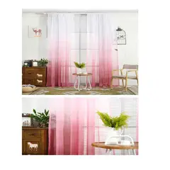 GENERICO - Set 2 cortinas tipo visillo degrade 140x220 c/u, color rosado