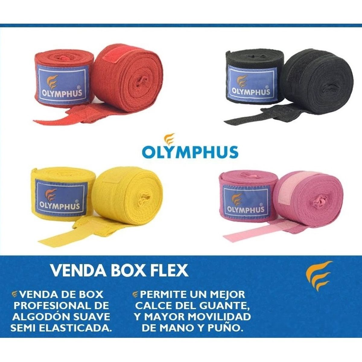 OLYMPUS - Vendas Boxeo Vendaje Box Kickboxing Mma Olymphus 5cm X 45mt