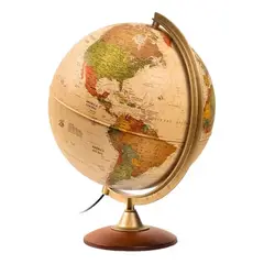 ADETEC - Globo Terráqueo Con Luz Y Base De Madera 30 cm Colombo 1404