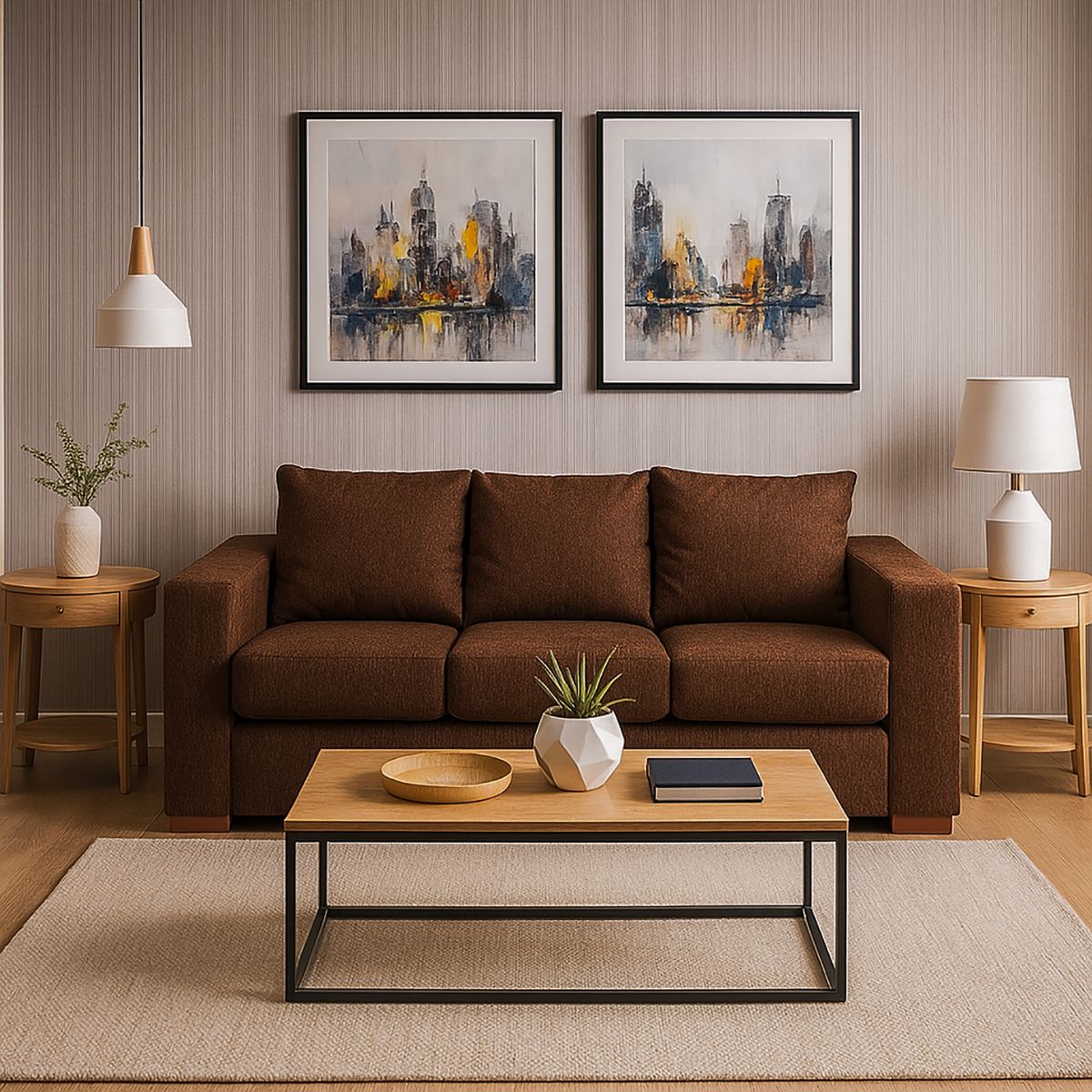 DKORA - Sofa Connor 3 cuerpos Chocolate