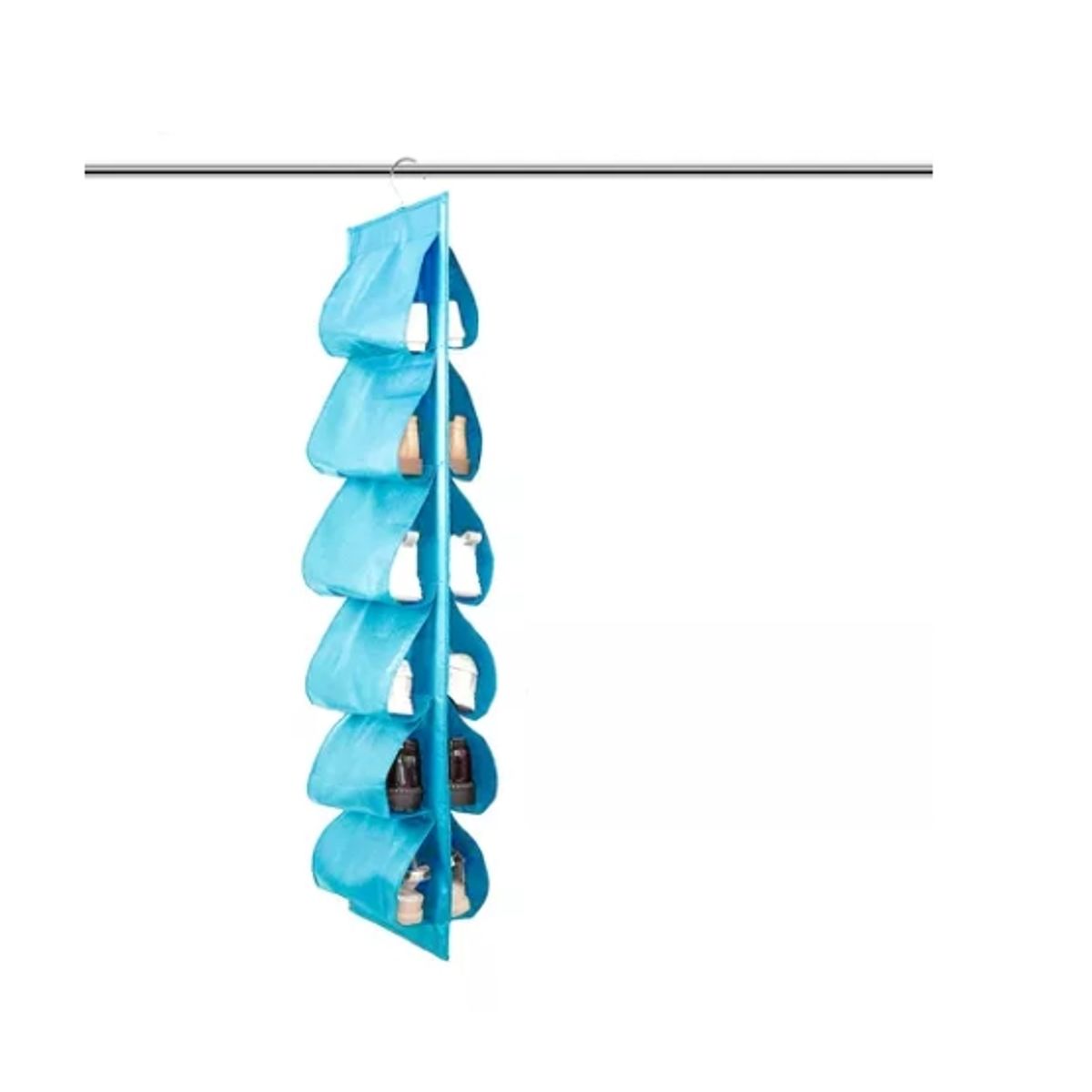 OFERTABKN - Organizador De Zapatos Zapatillas 6 Compartimentos Tela Celeste