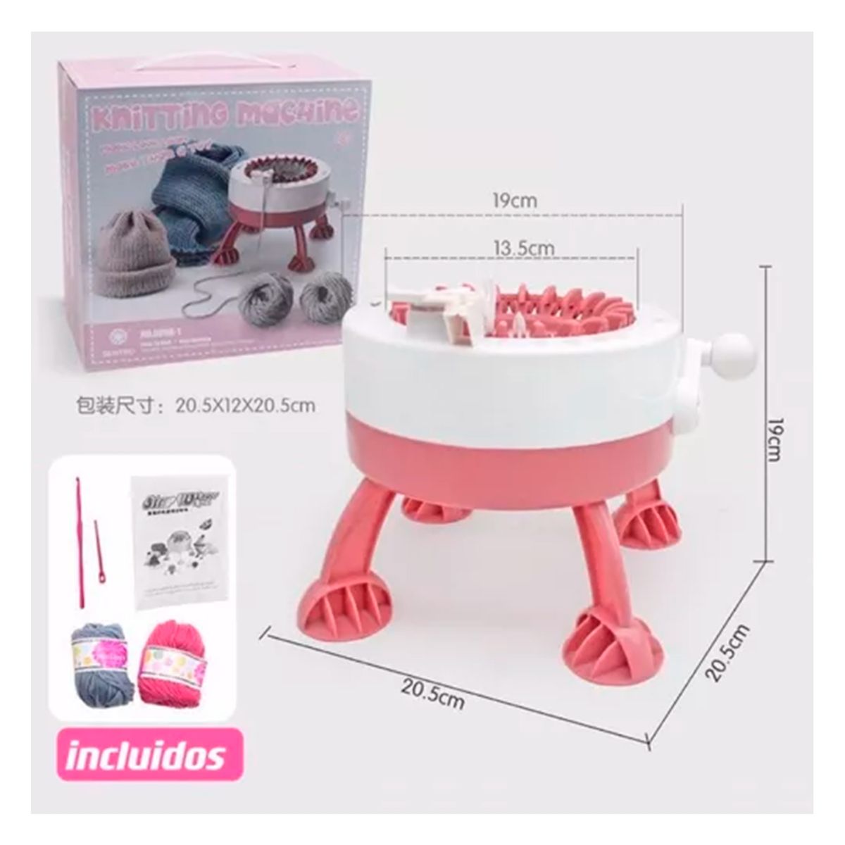 GENERICO - Máquina De Tejer Lana A Mano Color Rosado
