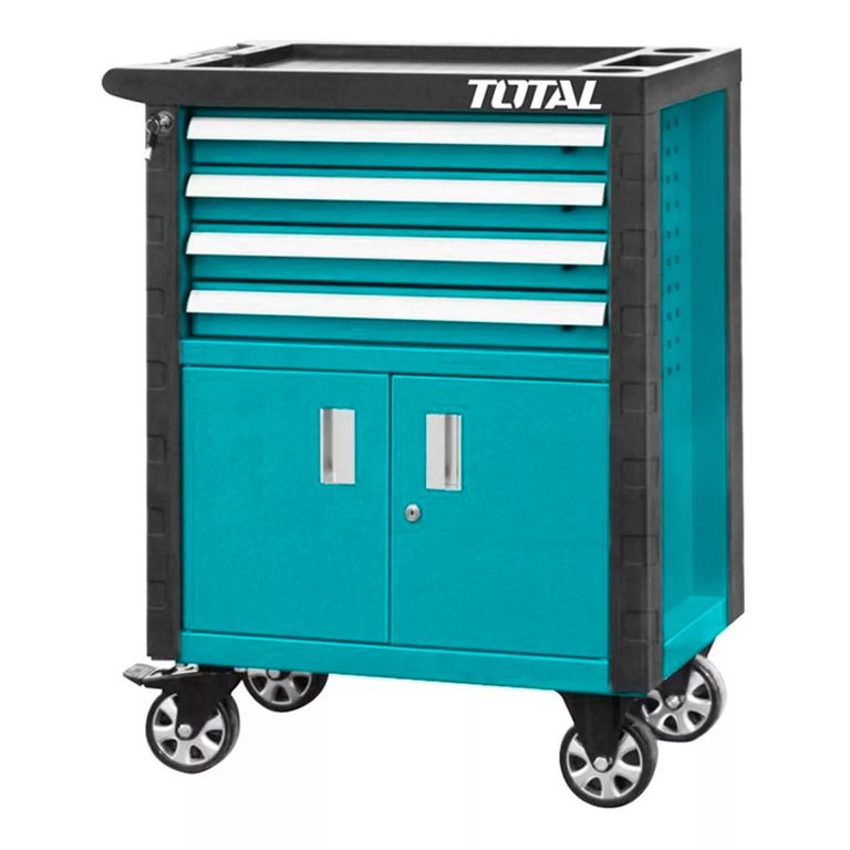 Carro Caja Gabinete Metalico Para Herramientas 4 Cajones Total