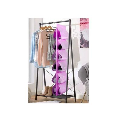 Imagen 2 del producto Organizador De Zapatos Zapatillas 6 Compartimentos Tela Rosado