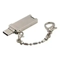 GTC - Lector de Tarjetas Micro SD con Puerto C (Type-C) OTG - Gris