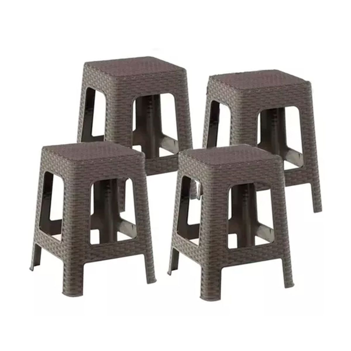 GENERICO - Pack 4 Pisos De Rattan Negro