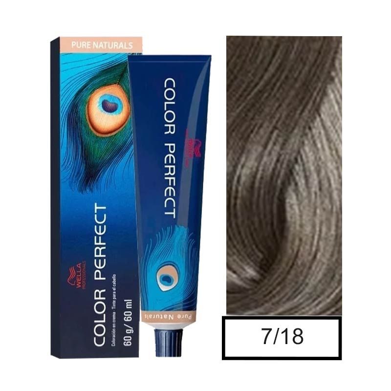 WELLA - Tintura Permanente Wella 7/18 Color Perfect 60Gr  Mas oxidante