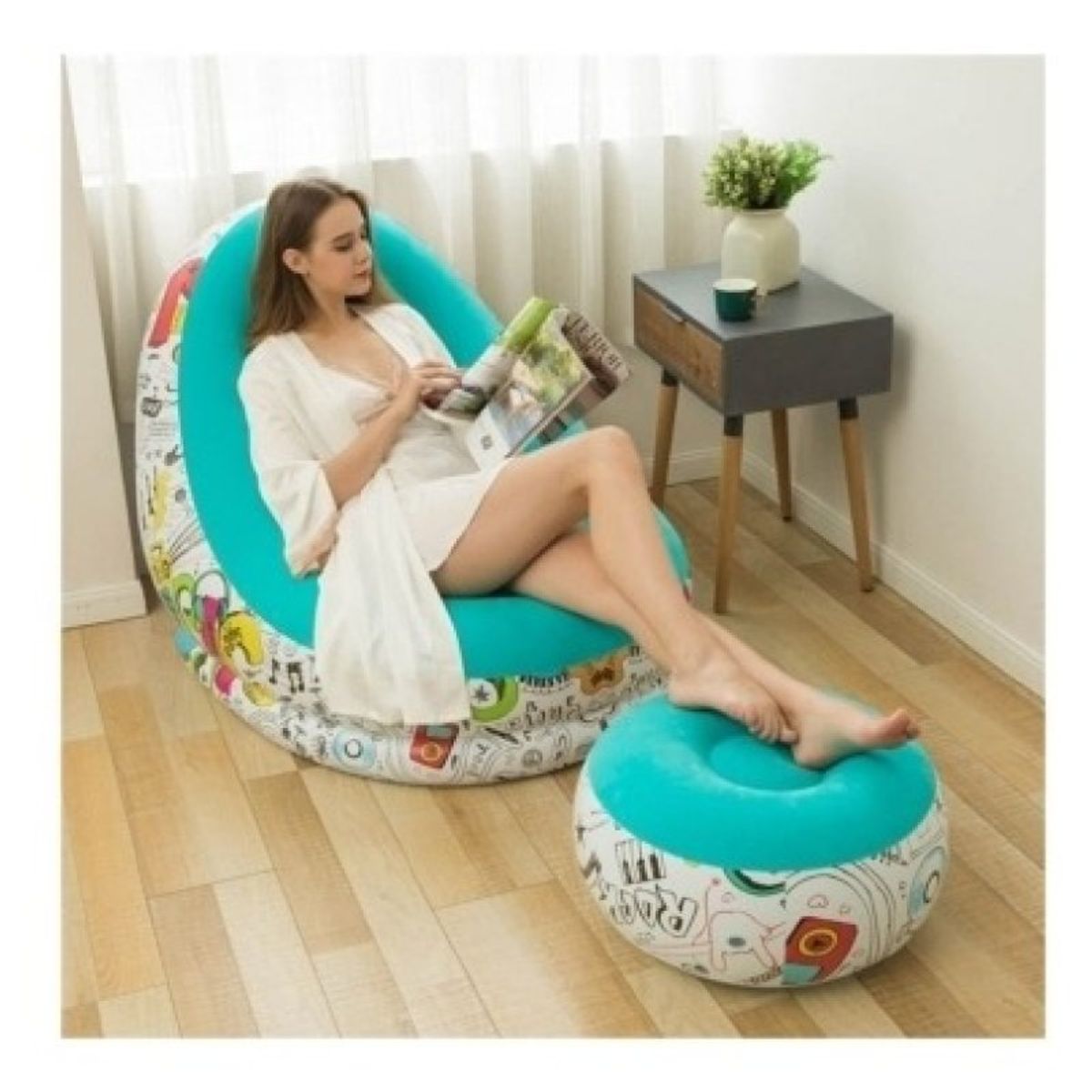 U BUY - Sillón Inflable Mas Puff - Turquesa-