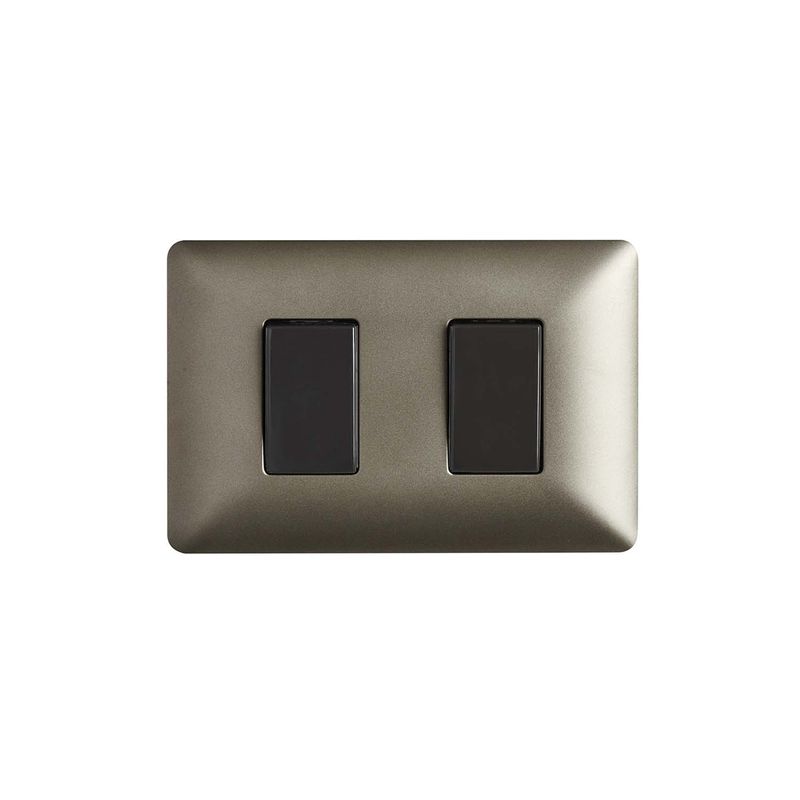 STANFORD - Interruptor Doble 9-15 10A 250V Café