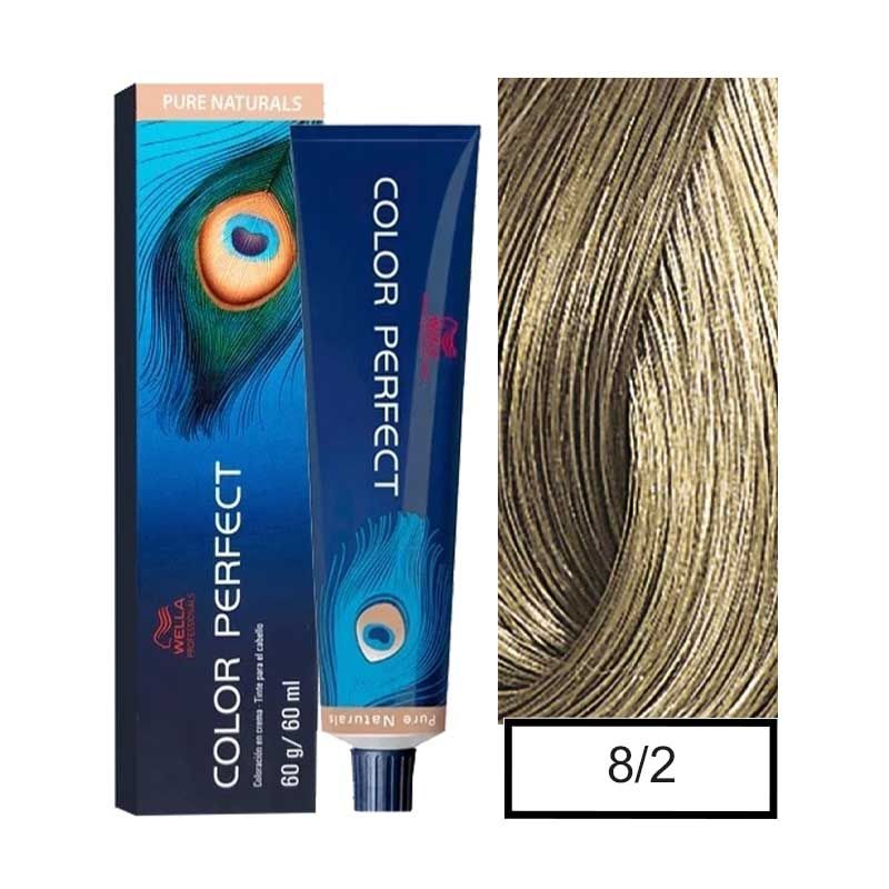 WELLA - Tintura Permanente Wella 8/2 Color Perfect 60Gr  Mas oxidante.-