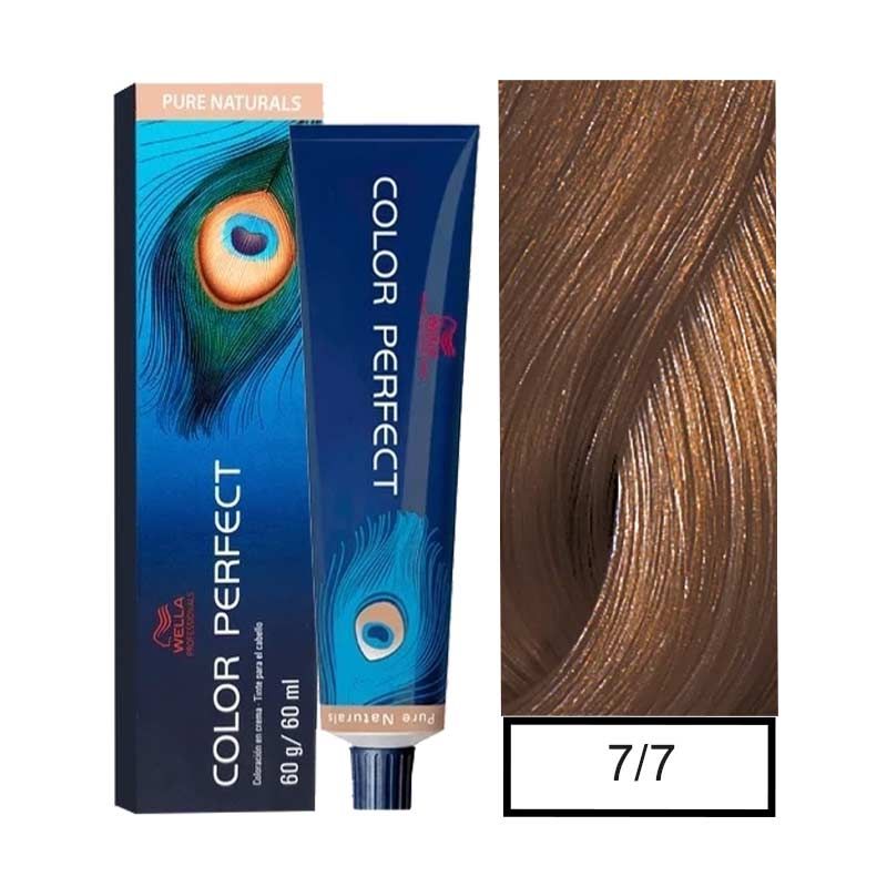 WELLA - Tintura Permanente Wella 7/7 Color Perfect 60Gr  Mas oxidante.-
