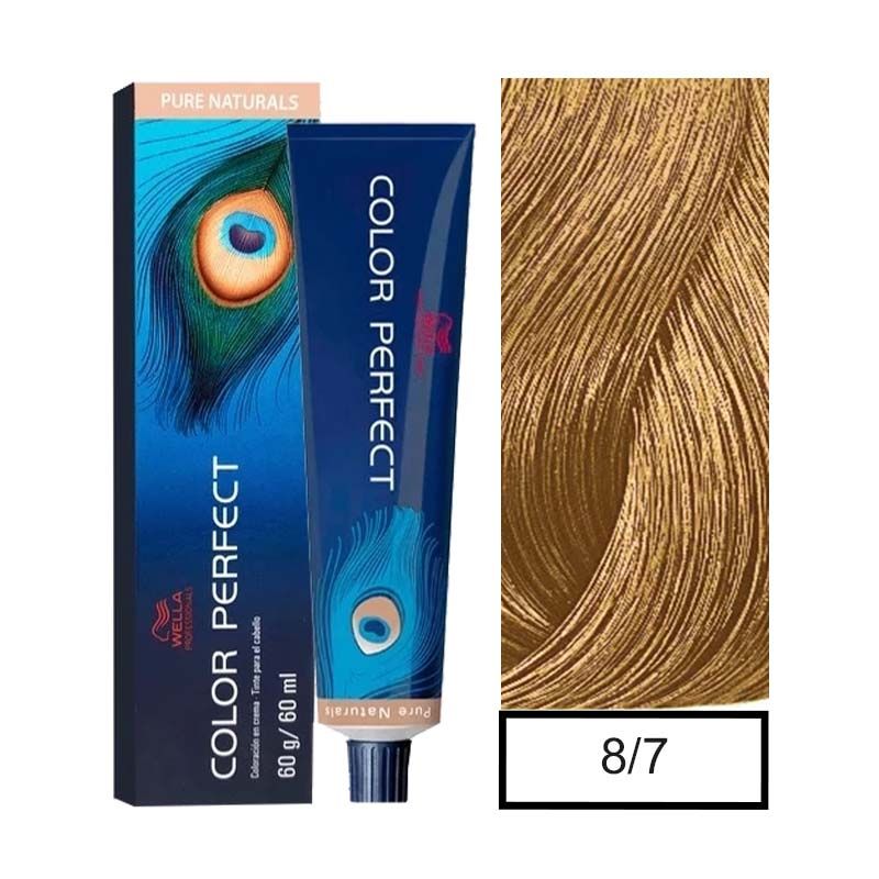 WELLA - Tintura Permanente Wella 8/7 Color Perfect 60Gr  Mas oxidante