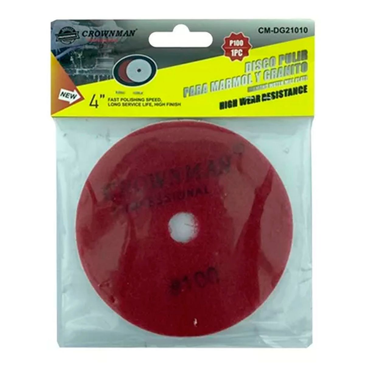 GENERICO - Disco Lija Para Pulir Marmol Granito 4 Pulgadas Crownman grano 100