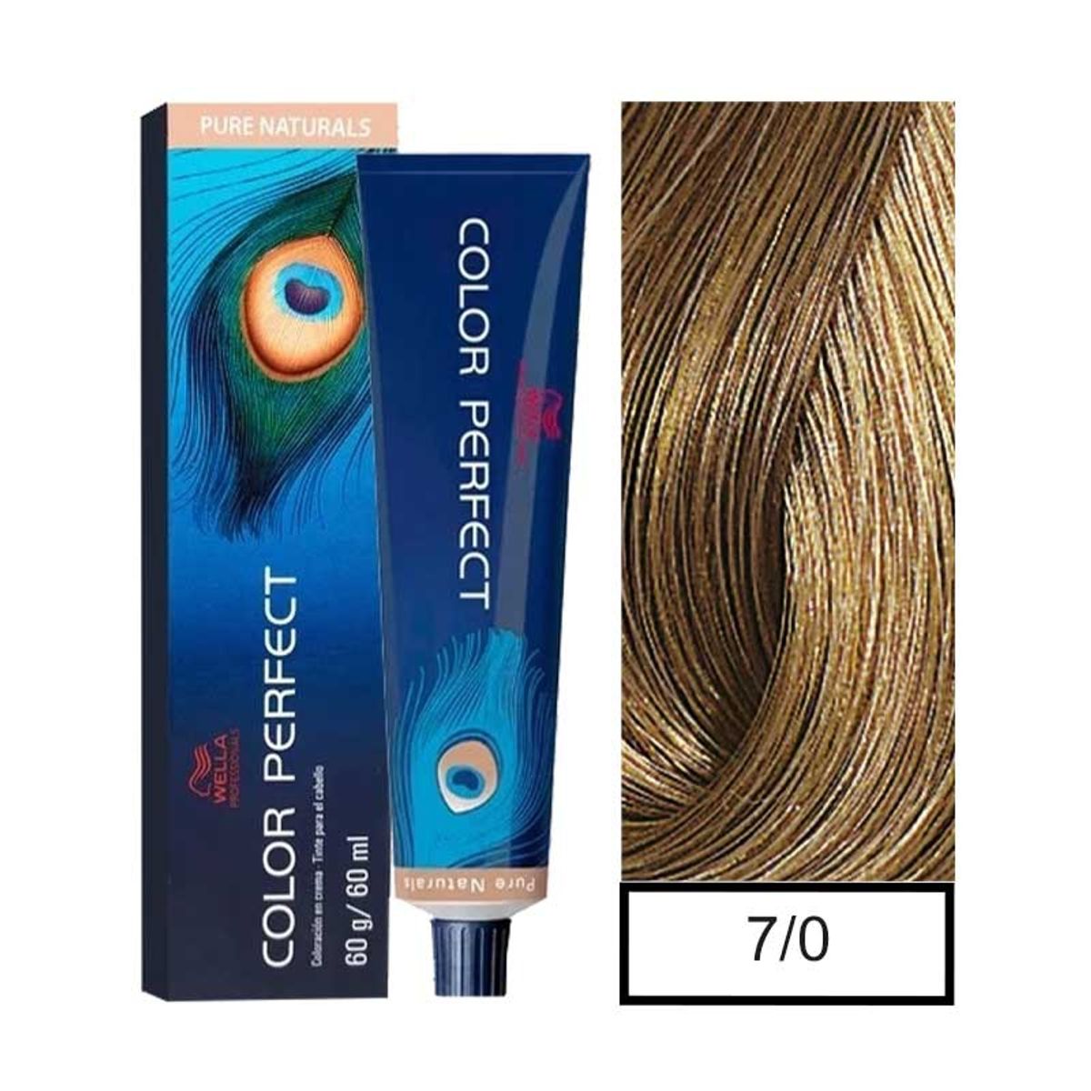 WELLA - Tintura Permanente Wella 7/0 Color Perfect 60Gr  Mas oxidante