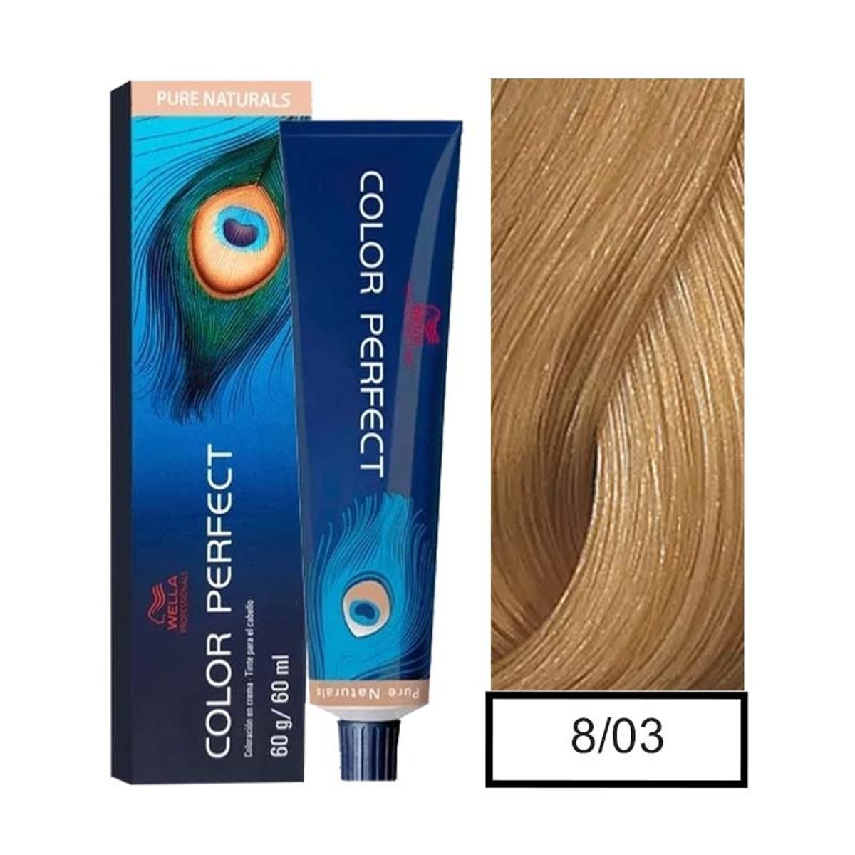 WELLA - Tintura Permanente Wella 8/03 Color Perfect 60Gr  Mas oxidante