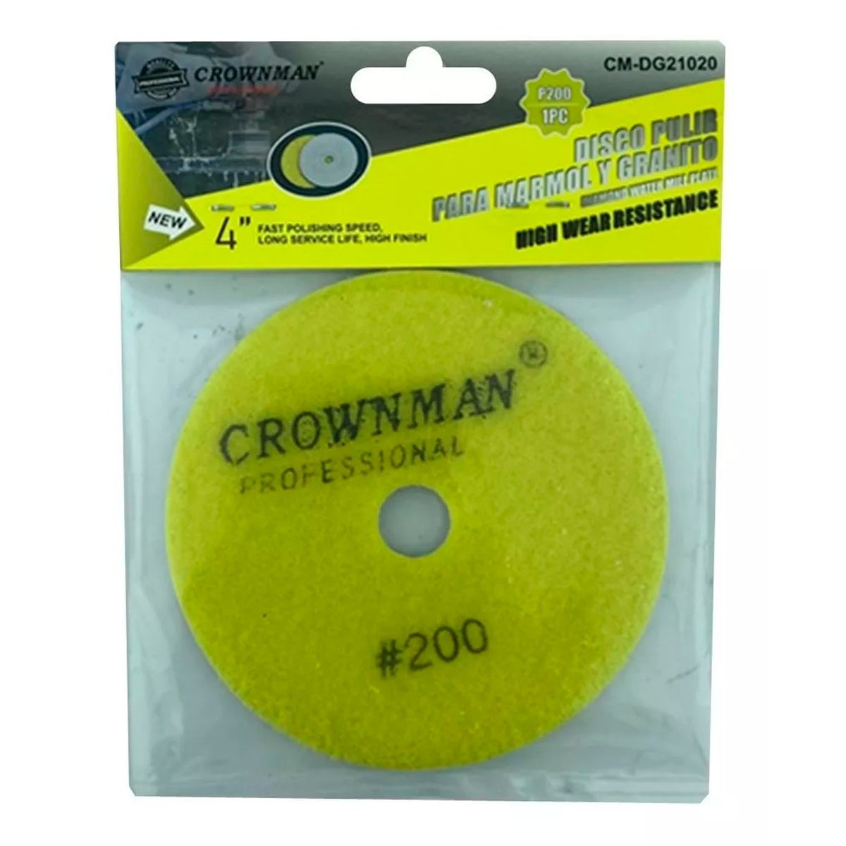 GENERICO - Disco Lija Para Pulir Marmol Granito 4 Pulgadas Crownman grano 200