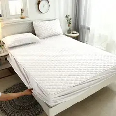 GENERICO - Cubrecolchon Impermeable Blanco 1.5 Plaza + Funda Para Almohada