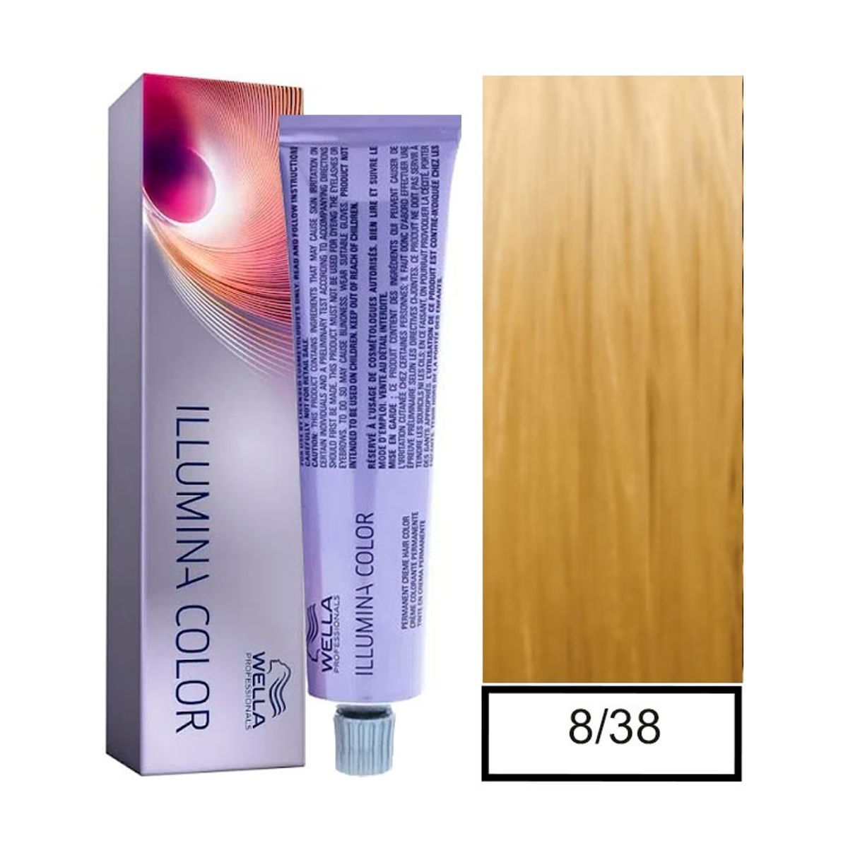 WELLA - Tintura Permanente Wella 8/38  Illumina Color 60Ml  Mas oxidante